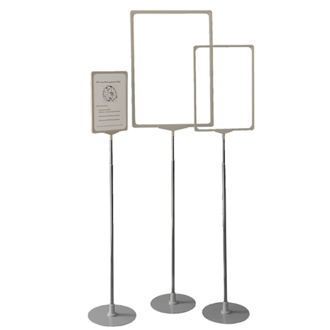 Porte-affiches A4 gris - 1000 - 1700 mm